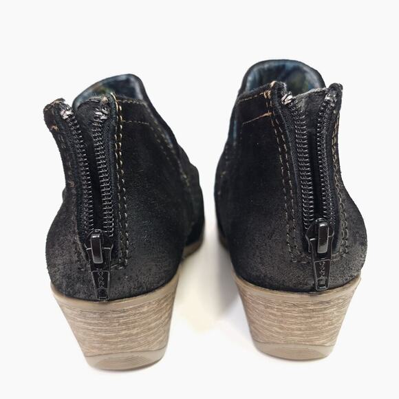 Earth Origins Boots Size 7 Black Suede Leather Amanda Ankle Booties - Picture 6 of 13